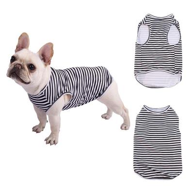 Breathable Dog Cooling Vest Round Neck Comfortable Fit Pet Striped T-Shirt Soft Fabric Thin Dog Summer Clothes Daily Walk
