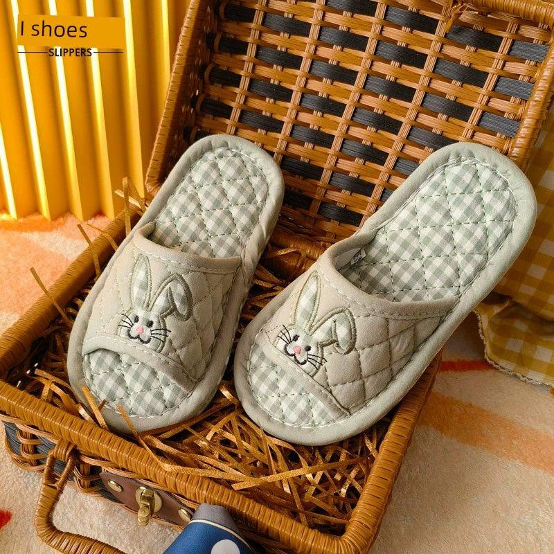 

New Children s Cute Fabric Slippers Women Home Family Three-Mouth Mute Thickened Soft Bottom Indoor Floor Slippers Winter Green Children s plus size inner length 20cm