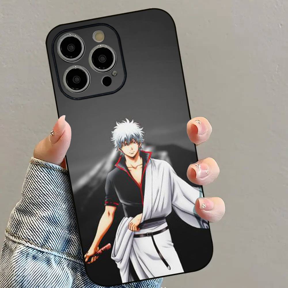 Anime Gintoki Gintama Phone Case For iPhone 16 15 14 13 12 11 PRO MAX PLUS Mini TPU Soft To Skin-friendly Case