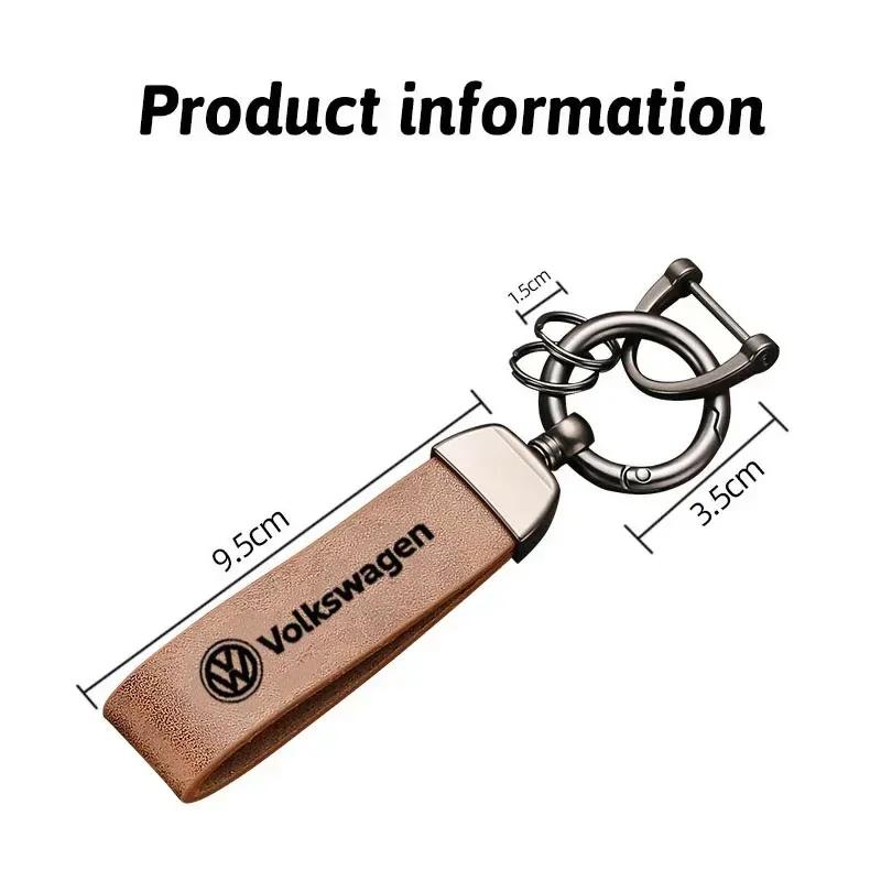 High Quality Car Key Accessories Leather Key Holder Ring For VW GTI Polo Golf Passat Scirocco Tiguan Jetta T-ROC Touareg Touran G444