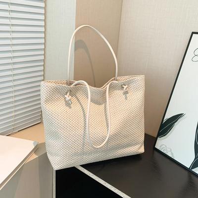 Premium Feeling Large Capacity Handmade Weaving Bag Outdoor Beach Straw Ladies Shoulder Bag Casual Shopper Totes