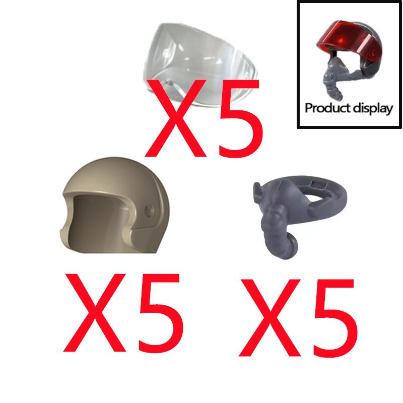 MOC Building Blocks Character Accessories Explosion-Proof Helmets Hats Gas Mask Knife Stands Mechanical Dog Drones DIY Toy Gift