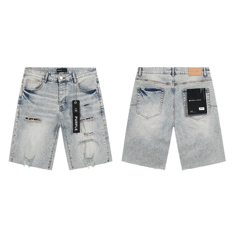 Trendige Marke PURPLE BRAND JEANS Europäische und amerikanische High-Street-weite vielseitige Jeans-Shorts für Männer und Frauen