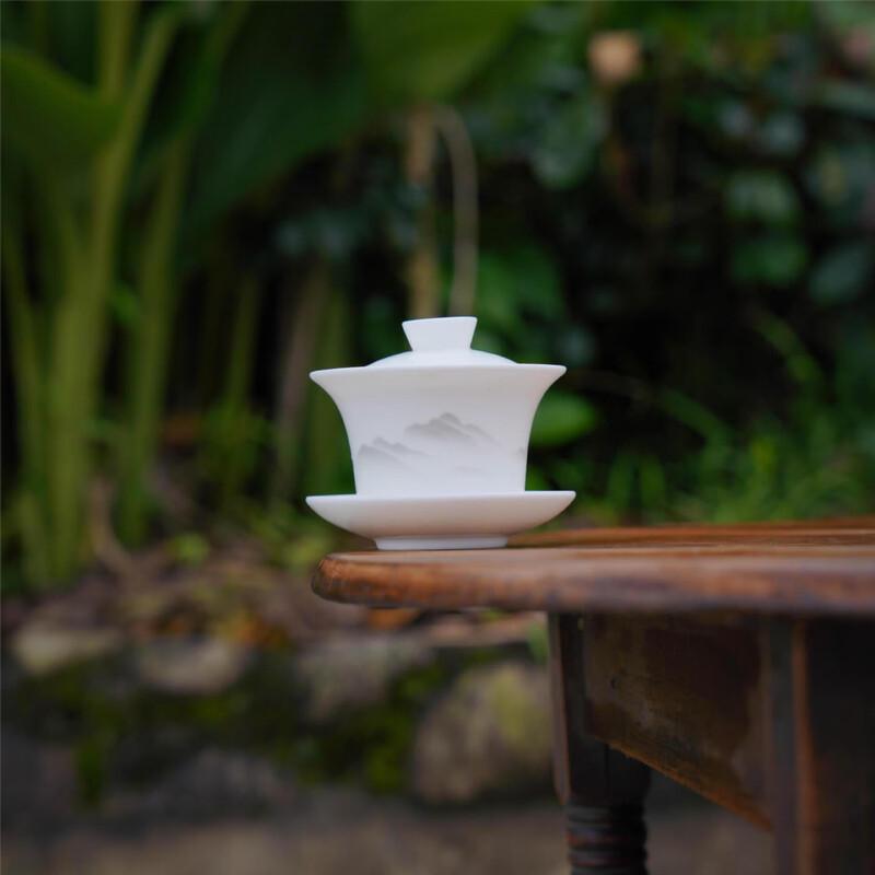 Premium White Porcelain Gaiwan Tea Bowl