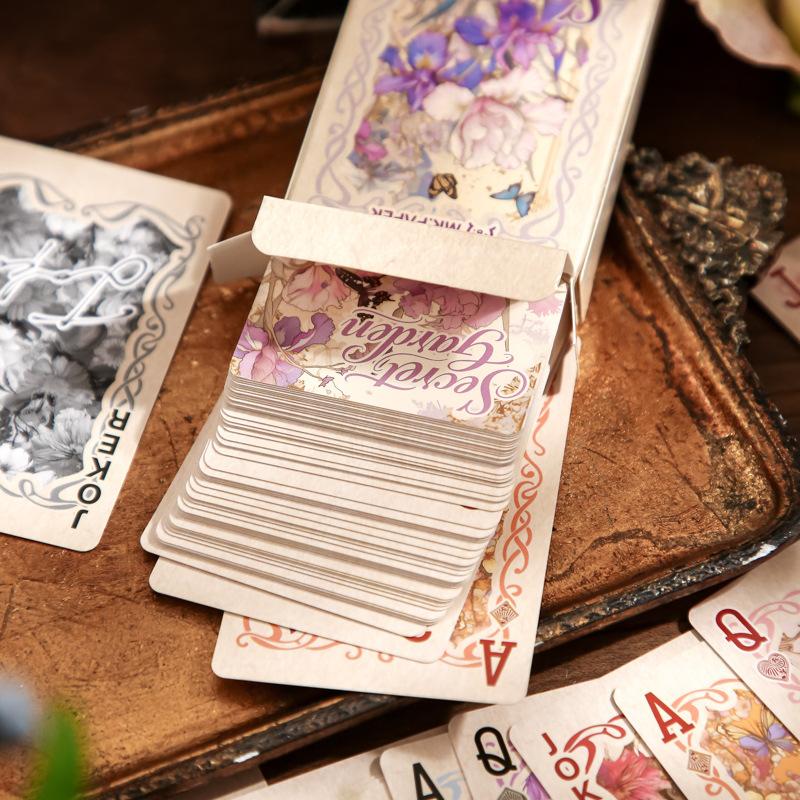 55pcs Secret Garden Playing Cards Floral Collectible Deck Literary Style Game Card Creative Stationery Gift