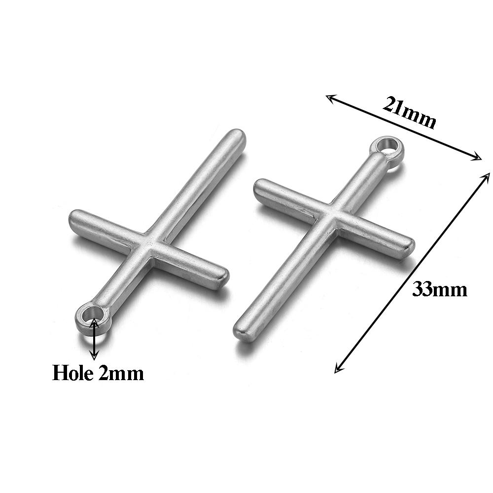 5pcs Stainless Steel 18k Pvd Gold Plated Cross Charms Pendant for DIY Jewelry Boho Necklace Earrings Making Bracelet Supplies