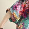 DIMANAF New 2026 Women Plus Size Summer Long Dress Casual Cotton Loose Oversize Maxi Floral Print Beach Sundress