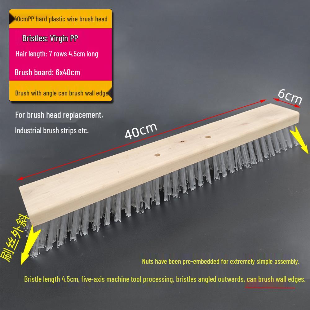 Long-Handled Stiff-Bristled PP Floor Scrubbing Brush for Kitchen, Bathroom, Outdoor, and Cement