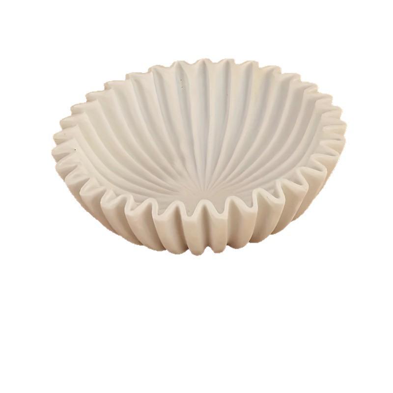 Lotus Leaf Resin Ruffle Bowl - Decorative Home Storage Box