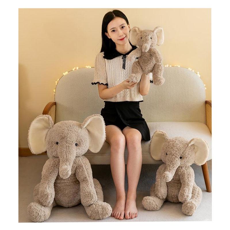 Adorable Plush Elephant Pillow Toy For Children Realistic Elephant Stuffed Animal
