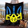 Warm Flannel Blanket Ukraine Pattern, Lightweight Comfortable Throw Blanket for Bed Sofa Use