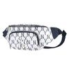 New MLB Monogram Collection Nylon Fanny Pack, Shoulder Bag, Crossbody Bag Regular Unisex White Blue 32BGCR111-50N