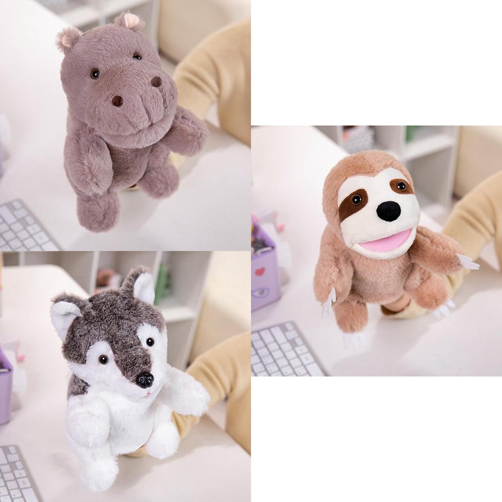 Tiger Waschbär Tier Handpuppe Interaktiver Löwe Mund Beweglich Kaninchen Plüschtier Handschuhe