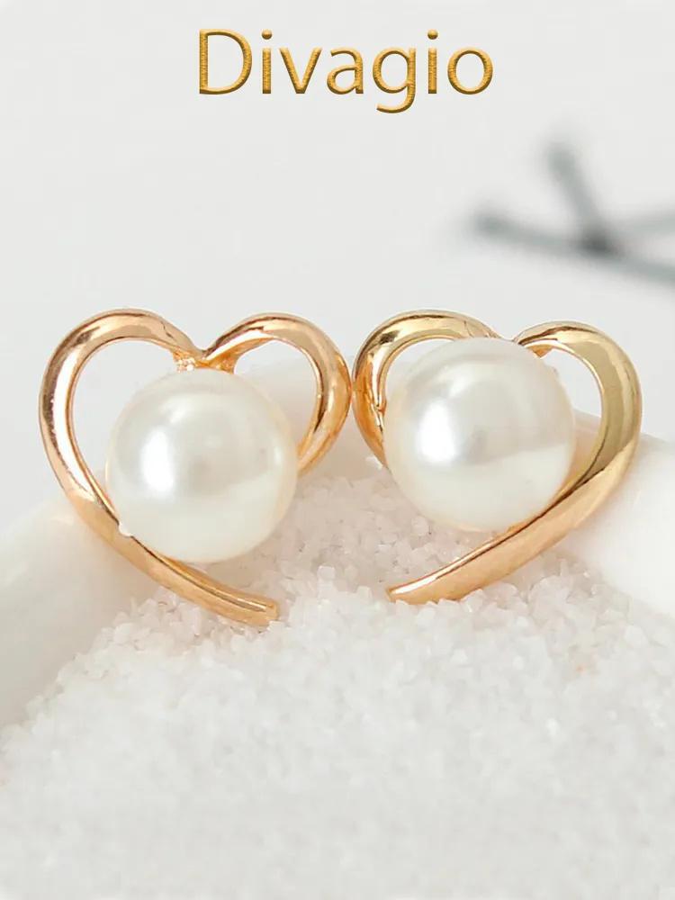 Heart Pearl Earrings