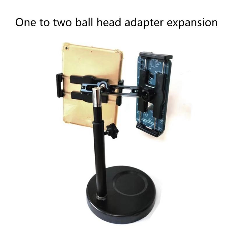 Fast Release Ball Joint Phone Holder 17mm Adapter with 360 Rotation Double Ball Head Stabilizer for Tripods Extension