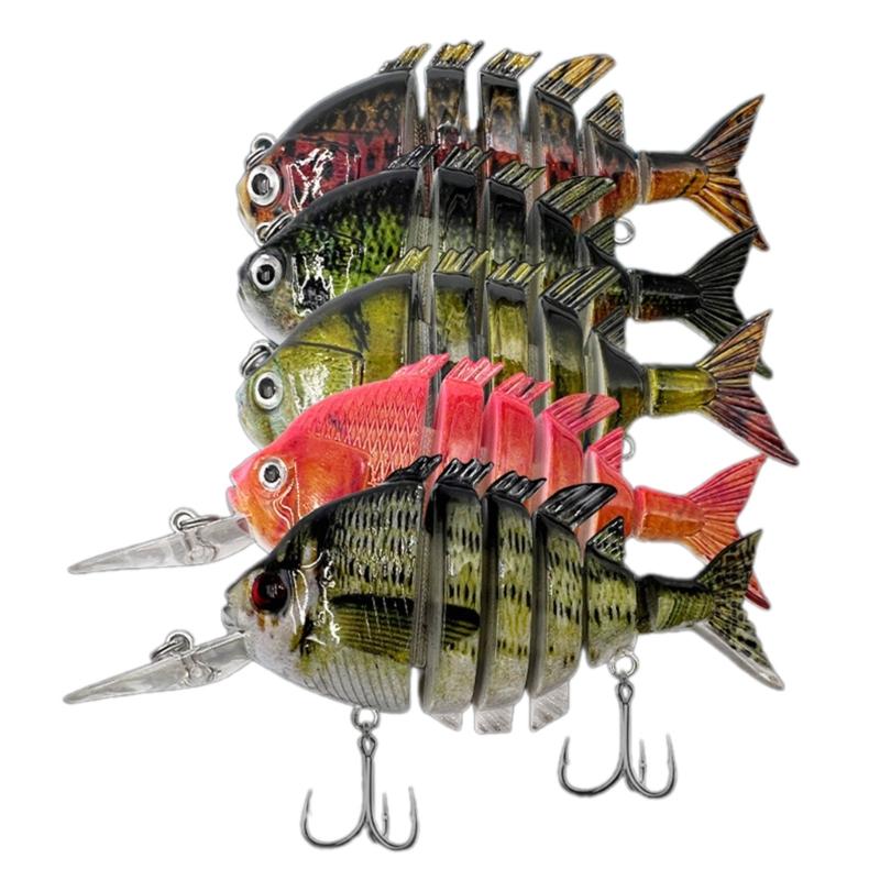 5 Pcs Simulation Fish Tilapia Fake Baits Multi Jointed Swimbait Fishing Lures 1