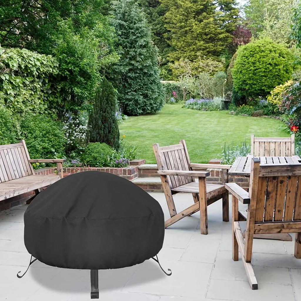 Fire Pit Cover for Outdoor Use, Round Heavy Duty BBQ Cover Waterproof, Patio Fireplace Cover