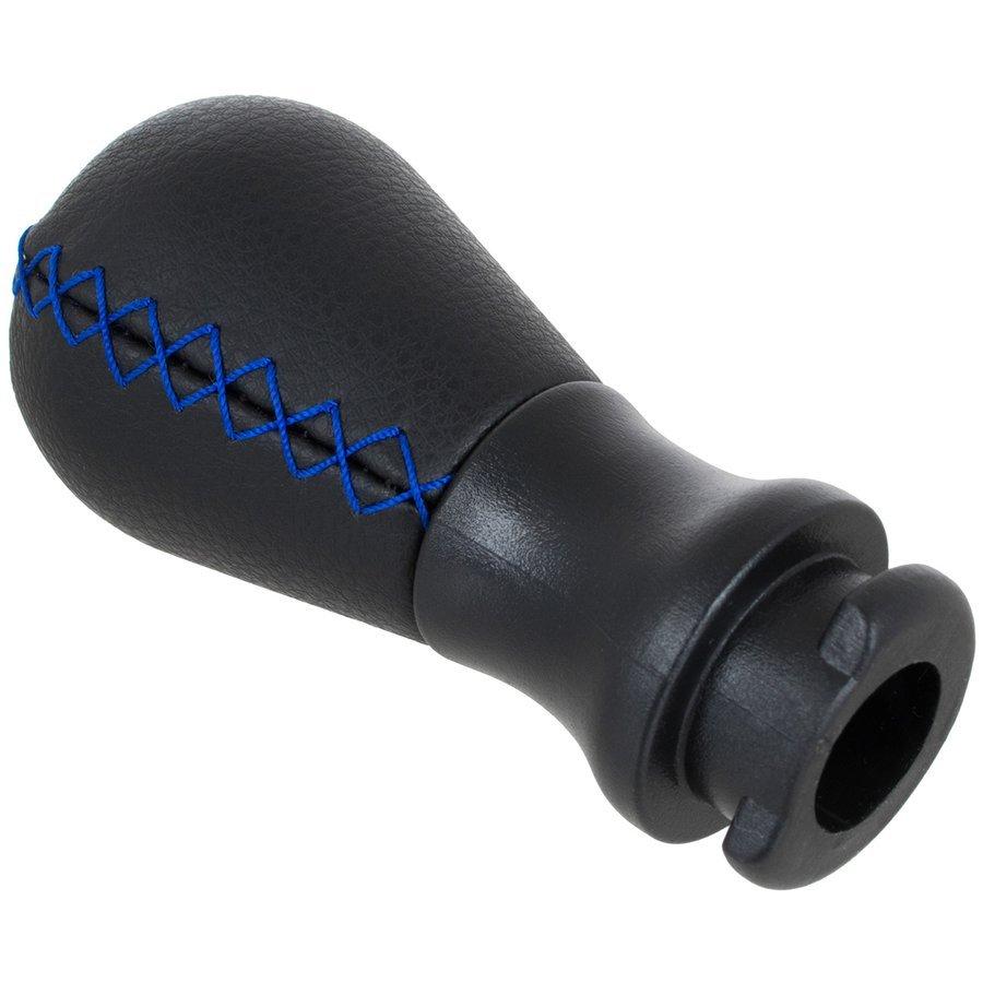 Peugeot 206 / 206+ Gear Shift Knob BLACK LEATHER + BLUE THREAD 5 SPEED