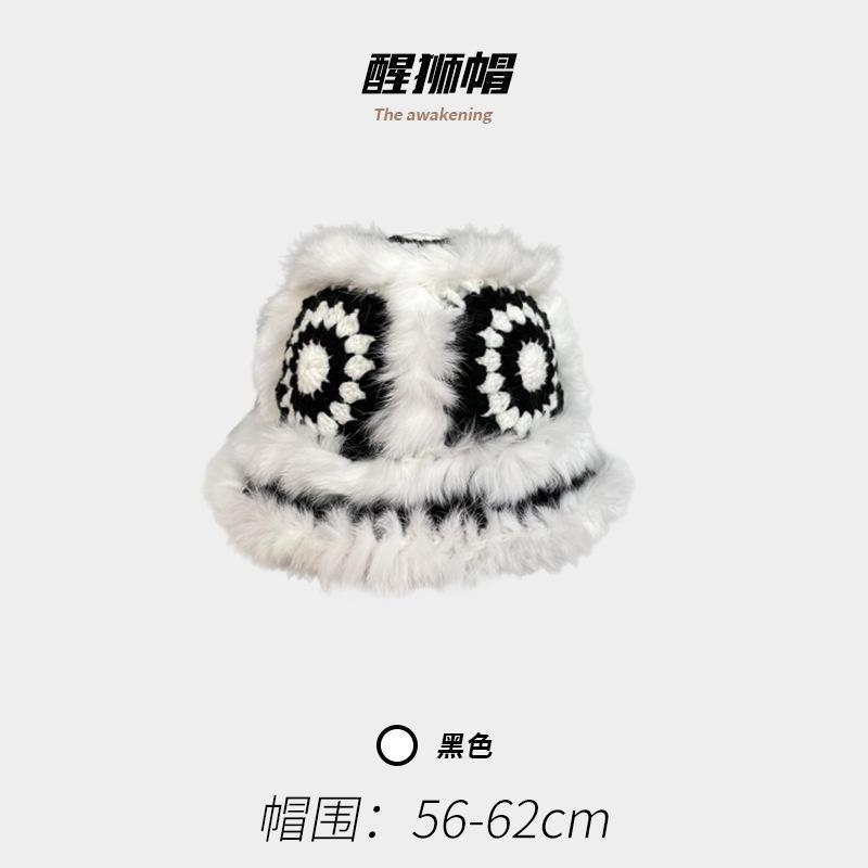 

Шапка-мешок из кроличьей шерсти, женская, осенне-зимняя, симпатичная, теплая, плюшевая, универсальная, маленькая, пушистая, с тазиком average size [hat circumference: 56-60cm]