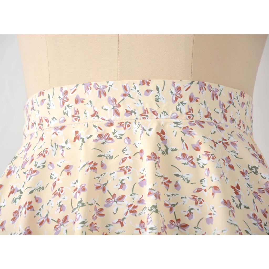 Damen-Bustier-Chiffon-Schirmrock mit Blumenmuster, frischer, süßer, kurzer Rock mit unsichtbarem Reißverschluss