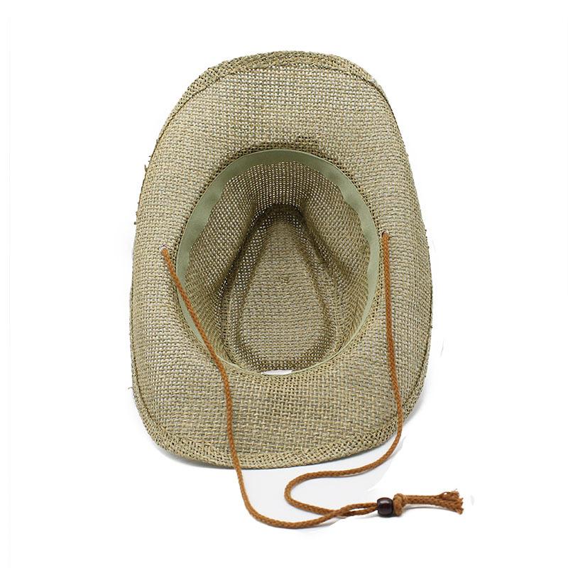 Salt Grass Hand-Woven Western Denim Straw Hat Top Hat Outdoor Beach Hat Sun Protection Men'S And Women'S Sun Hat