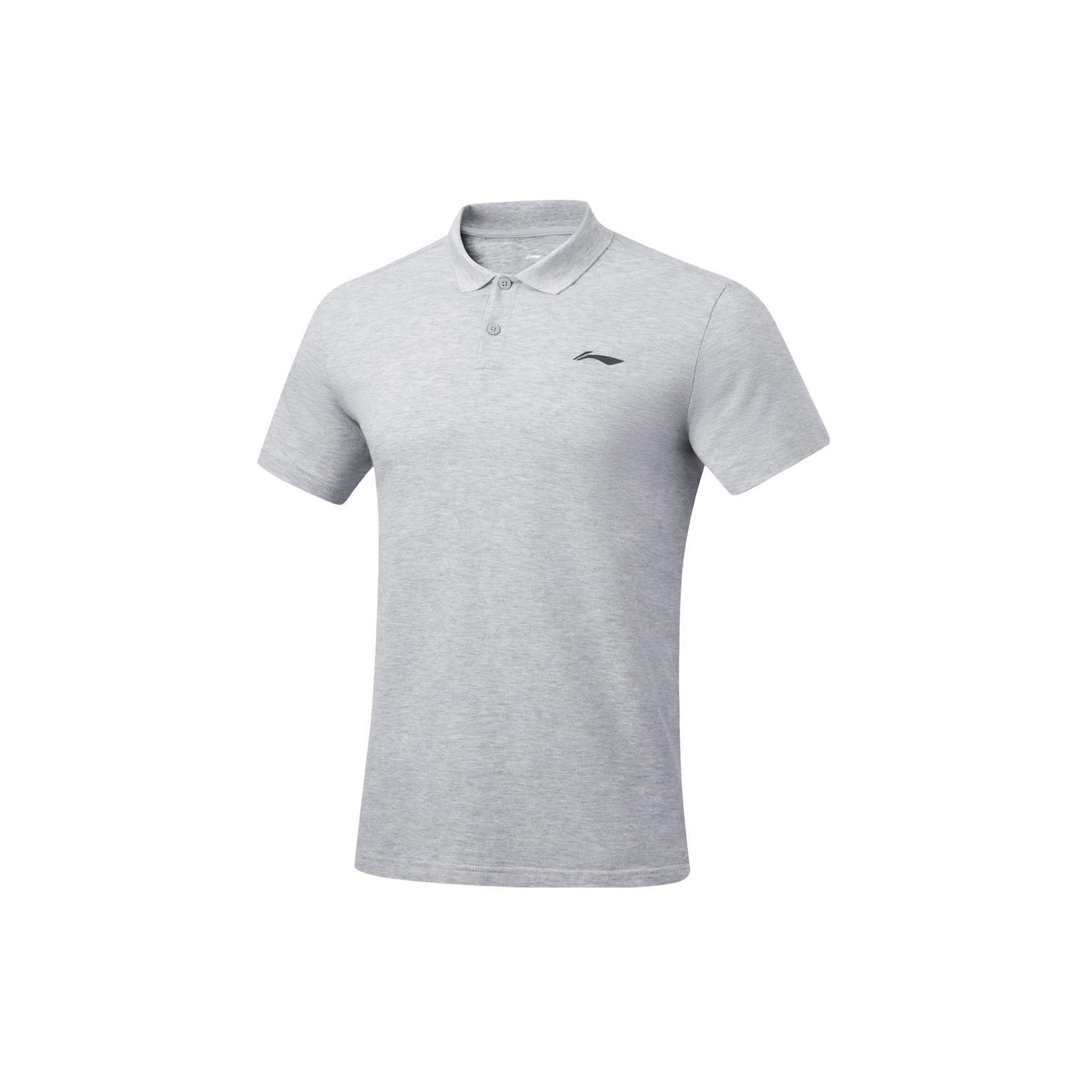 Li Ning Fitness Series Polo Shirt Men s Heather Gray APLU253-6 M