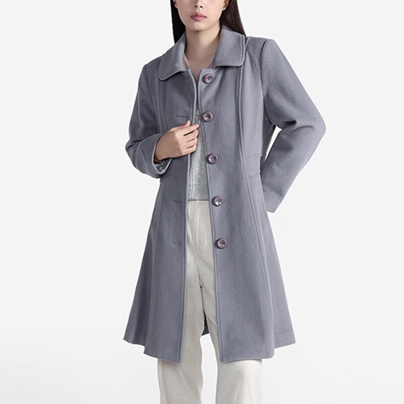 Anlom Women's Autumn/Winter Slim-Fit Wool Blend Mid-Length Coat
