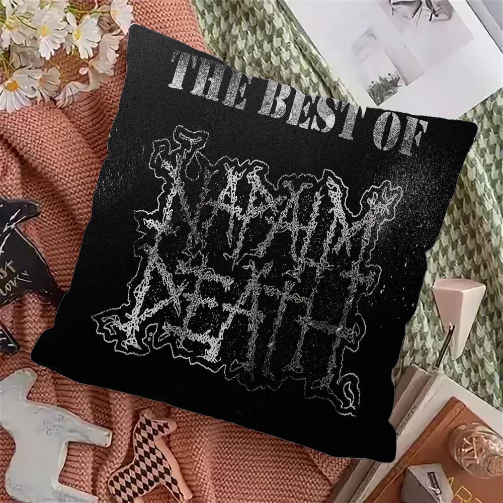 Heavy Rock Band-Napalms-Deaths Pillow Covers Cartoon Sofa Decorative Home Double-sided Printing Short Plush Cute Cushion Cover