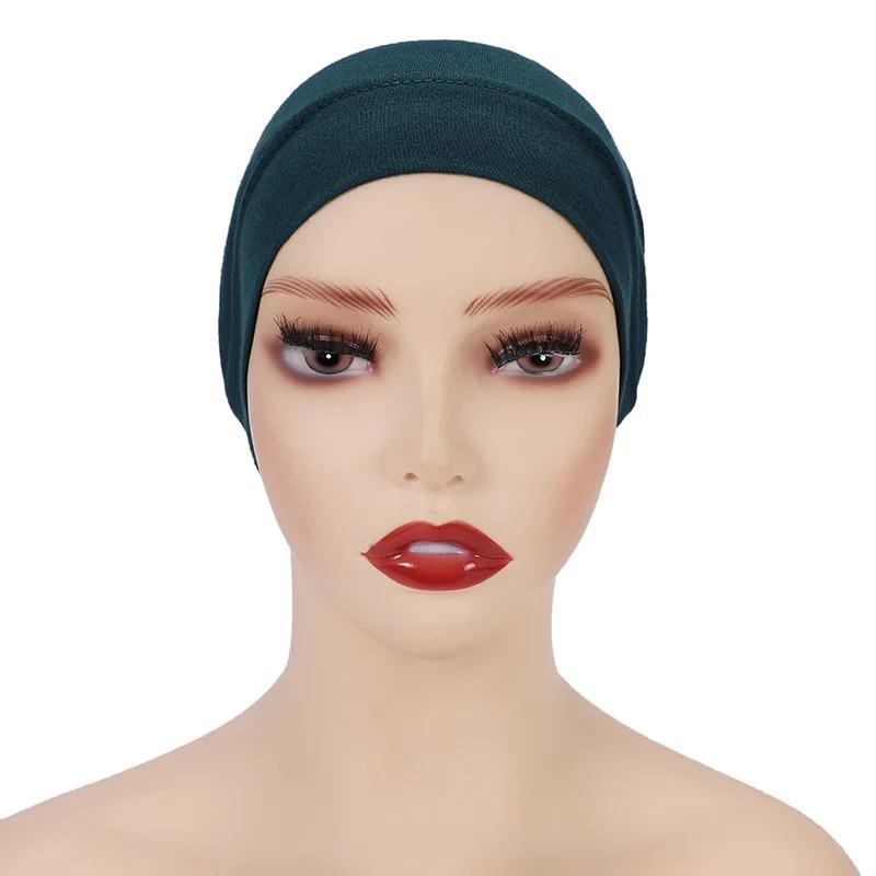 Weiß Beige Rot Grau Damen Innen Hijab Kappe Muslimischer Turban Islamische Unterkappe Weibliches Stirnband Turbante Mujer