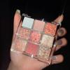Multi-color Selection For Women Nine-Color Waterproof Matte & Glitter Eyeshadow Palette - Long-lasting, Sweat-proof, and Brightening