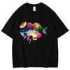Colorful Butterfly Pattern Unisex Women Cotton Tshirt Colored Lips Print Retro Designed Unisex Tee Elegant Loose Graffiti Top 2026