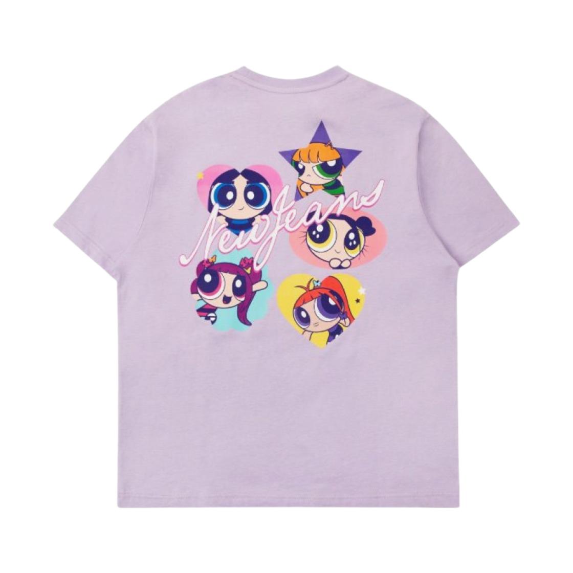 NewJeans x The Powerpuff Girls Short Sleeve T-Shirt Light Violet ONE SIZE
