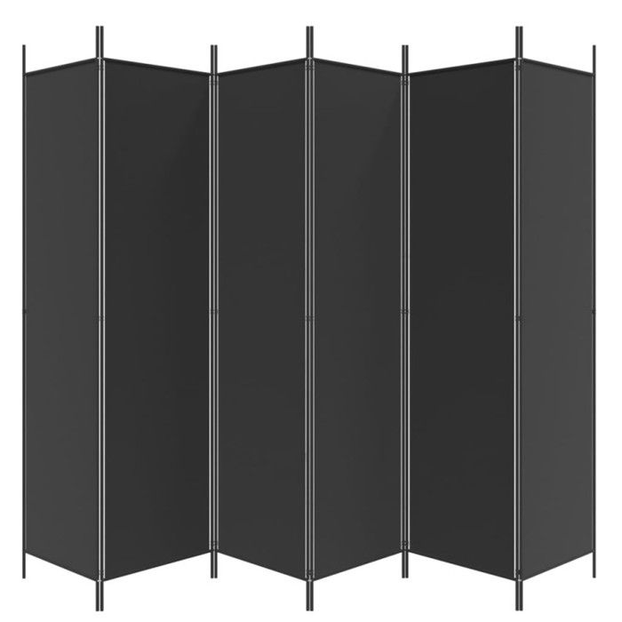 VidaXL Room Divider 6 Panels Folding Room Separator Privacy Screen Partition Living Room Decoration Black 350193