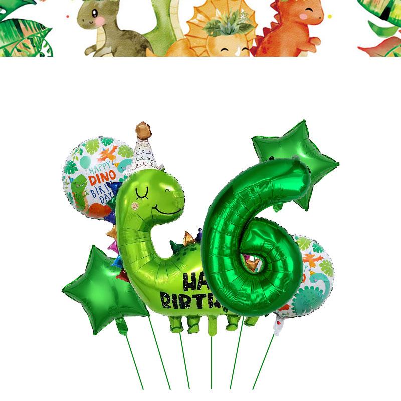 Dinosaur Birthday Decoration Party Supplies Set Cup Plate Tablecloth Dinosaur Balloons Happy Banner Cake Topper for Kids Favors