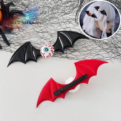 4PCS Resin Halloween Hairpin Y2k Hair Barrettes Bat Wings Hair Clip Headdress Cosplay Bat Duckbill Side Clip Festival Gifts