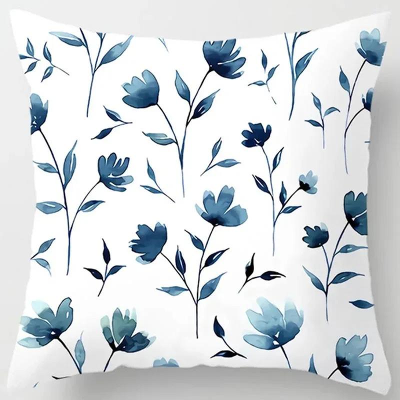Blue Ink Style Decorative Pillowcase Home Bedding Decorative Cushion Pillowcase