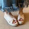 Suding Home~ 6cm Thick-soled One-word Slippers for Women's Summer Wear 2025 New Casual One-pedal Leaking Toe Cool Slippers