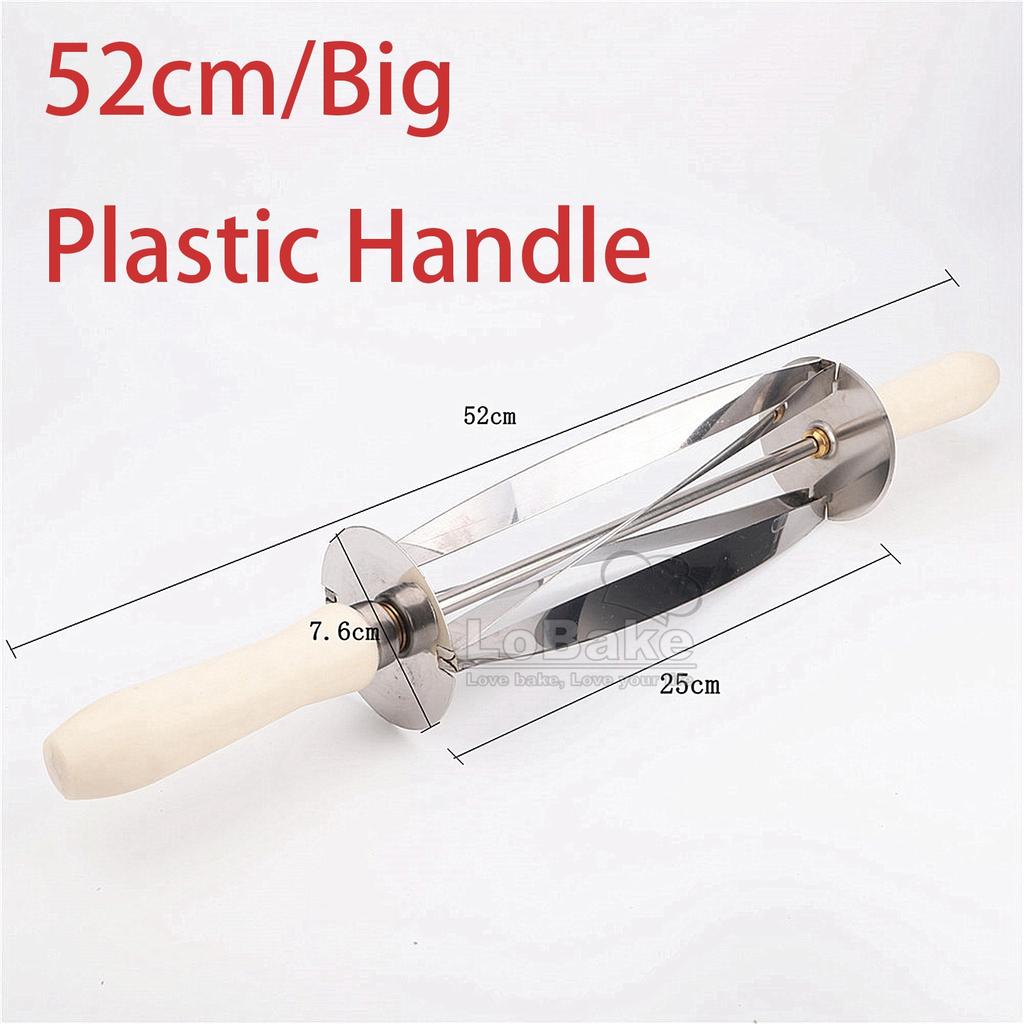 Edelstahl Croissant Maker Trigon Rollmesser Teigschneider Pizza mit Holz- und Kunststoffgriff DIY Backzubehör