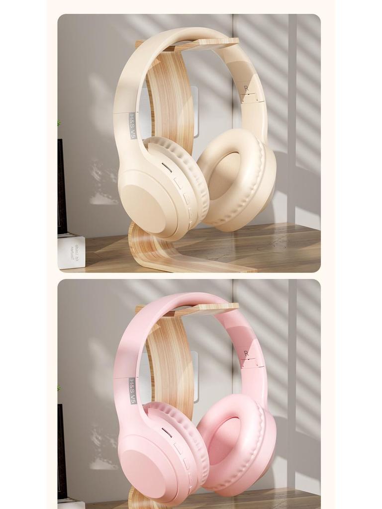V5 Bluetooth 5.3 Over-Ear Headphones: Wireless/Wired with Microphone, Card Slot, Music & Gaming Compatibility
