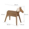 Cheval d'extérieur - roba - grand cheval de jardin - bois massif - teck - 2 en 1