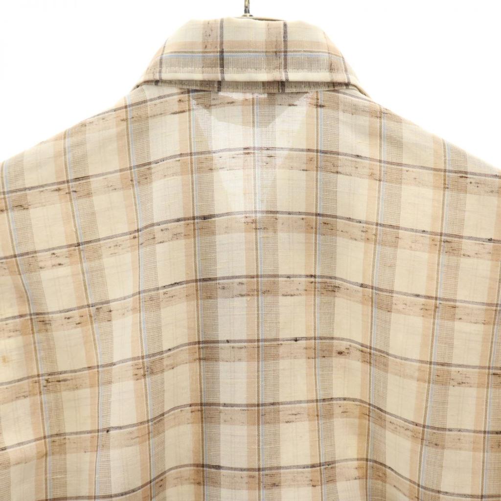 Levi's 70s Vintage Short Sleeve Check Shirt S Beige Men's Used