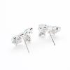 Shining diamond zircon bow stud earrings women's light luxury fashion personality niche design sense high-end sense earrings flash