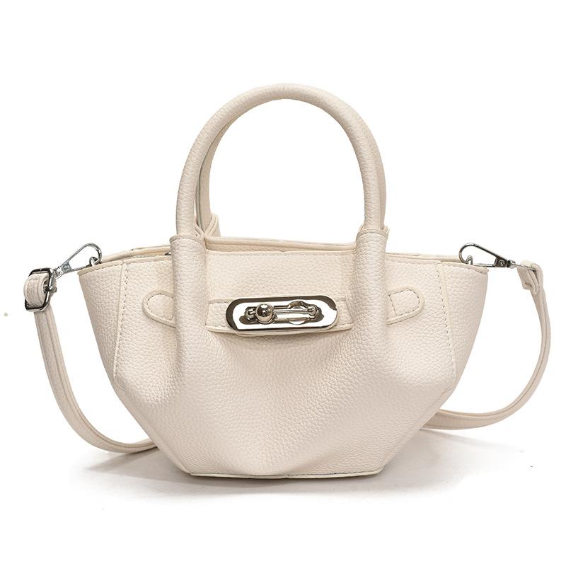 

2025 summer new fashionable and versatile hand-held basket bag women s retro simple light luxury high-end shoulder crossbody bag белый
