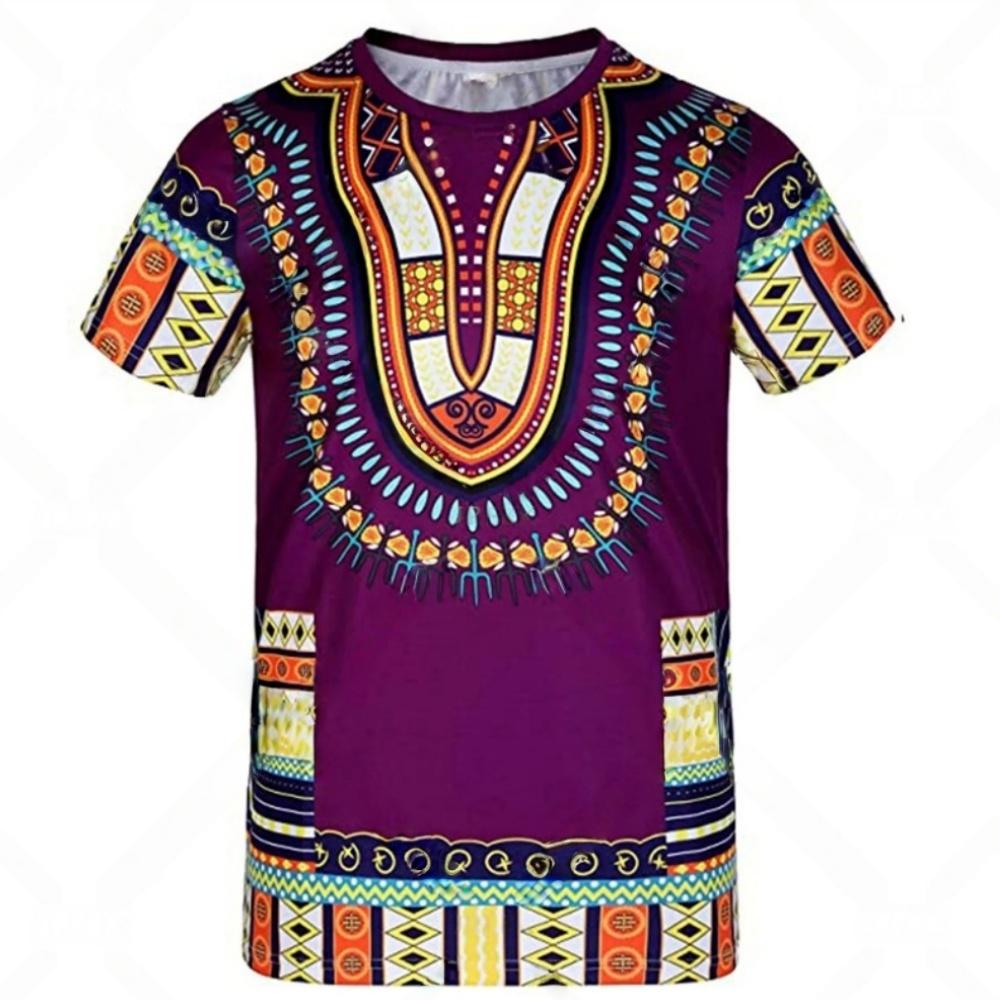 African Traditional Pattern T-Shirts 3D Print Men Summer Short Sleeve T Shirt Harajuku Retro Ethnic Style Tees Top Men Clothing