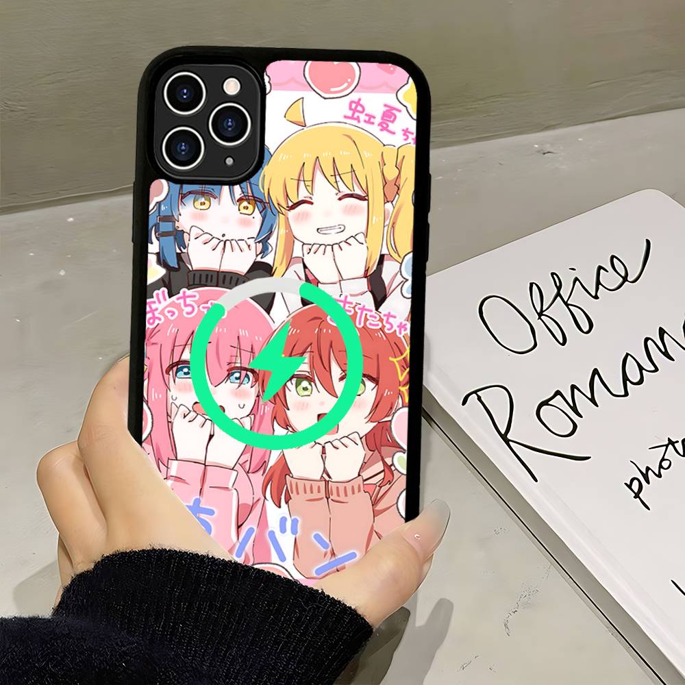 

Anime Bocchi The Rock Magnetic Matte Phone Case For IPhone 16 17 15 14 13 12 11 For Magsafe Wireless Charge Cover iPhone 17pro max