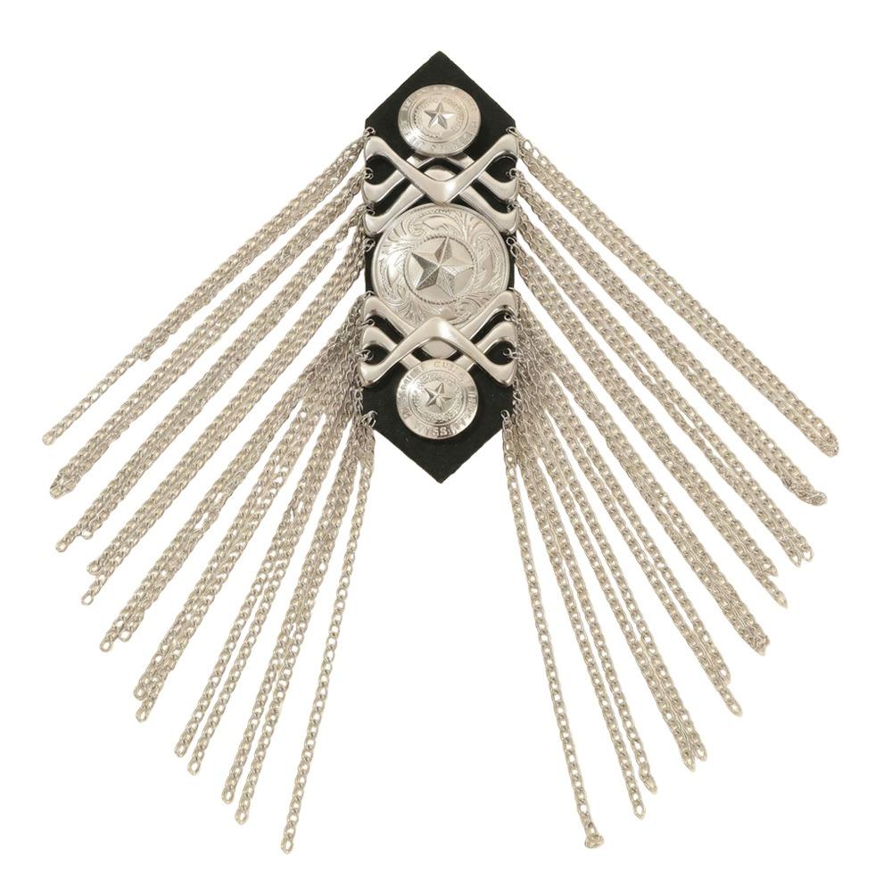 Metal Shoulder Board Badges Tassel Chain Fringed Epaulet Decoration Vintage Brooch Pin For Jacket