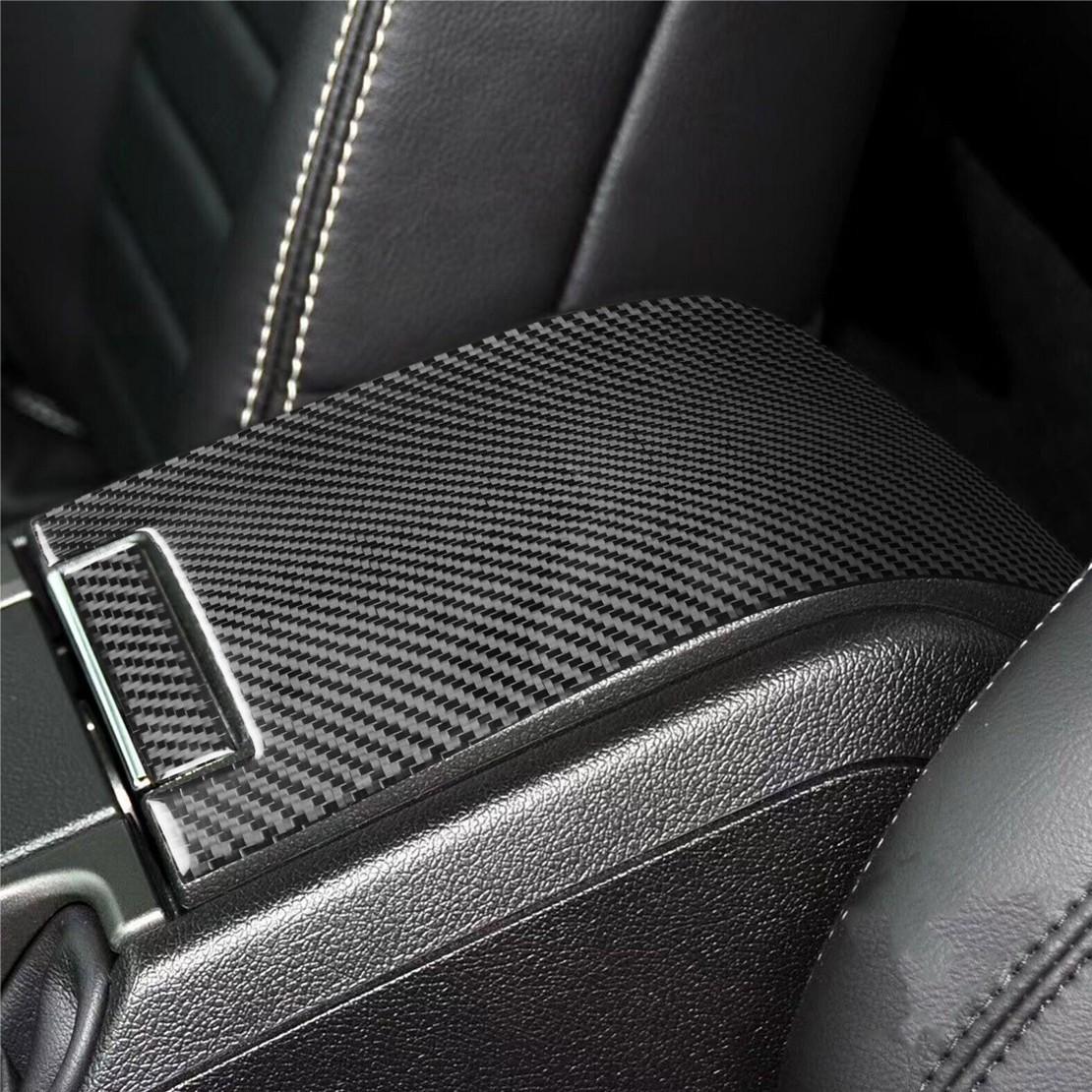 Carbon Fiber Center Console Armrest Box Cover Fit For Ford Mustang 2009-2014