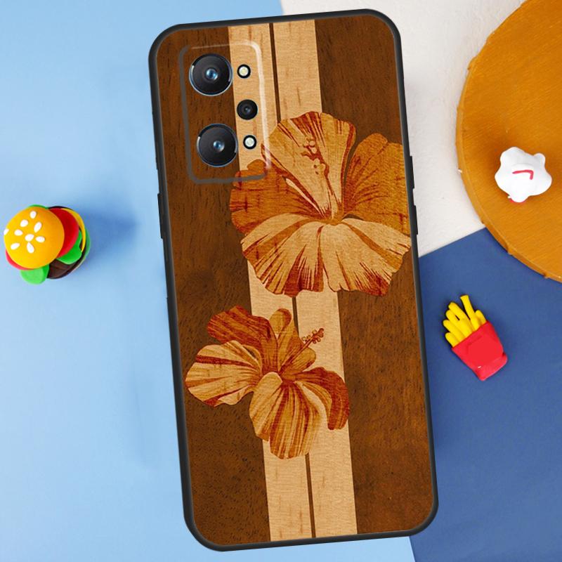 Hibiscus Retro Hawaiian Flower For Realme C55 C67 C61 C75 C53 C51 C21Y C25S GT 6 6T 5 GT7 Pro 10 11 12 13 14 Pro Plus Case