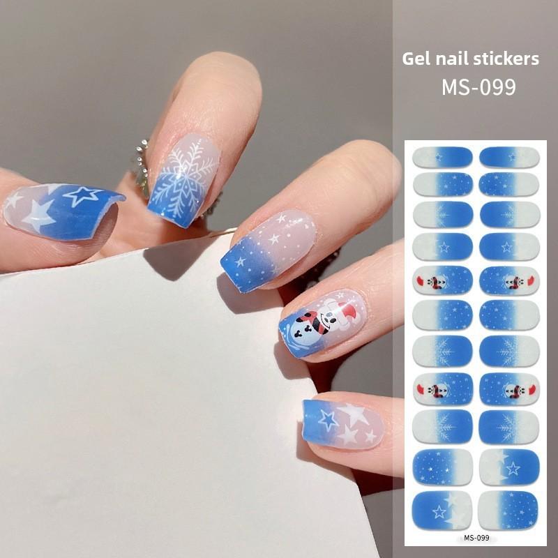 Gel Nail Stickers, 22-finger No-bake Nail Polish Glue, Wearable Nail Pads, Full Application