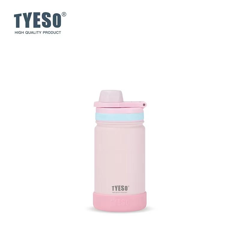 TYESO 420 мл Спортивная бутылка для воды для улицы, портативная кружка для воды с нескользящей силиконовой крышкой, герметичная, легкая, детская бутылка для напитков 420ML розовый